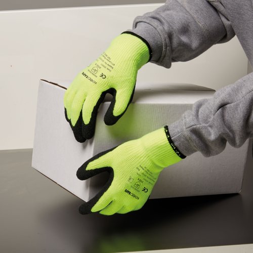 KeepSAFE High Visibility Latex Palm Coated Gloves Size 8 688168-M