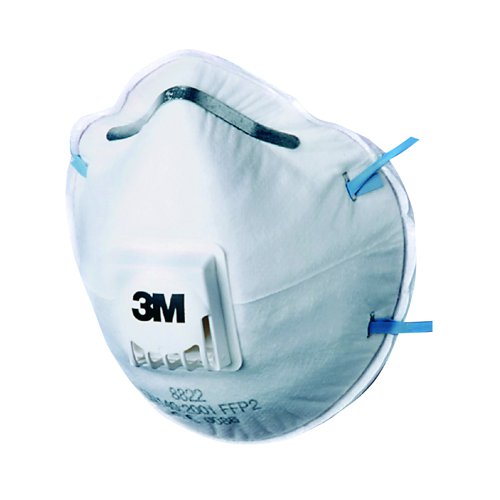 3M 8822 Cup Shaped FFP2 Valved Respirator (Pack 10)