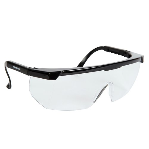 Warrior Wraparound Clear Lens Safety Spectacles Black 0115APS