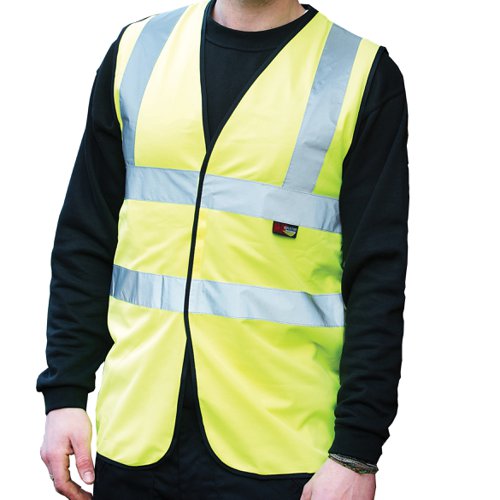 Warrior Budget High Visibility Waistcoat Yellow 0118WBFAG
