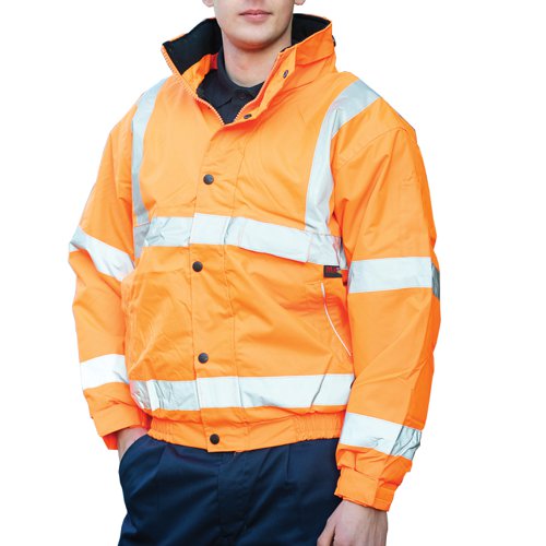 Warrior Memphis High Visibility Class 3 Bomber Jacket Orange 0118FAGBO