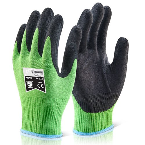 Beeswift Kutstop Micro Foam Nitrile Cut Level 5 Gloves Sz10 Green KS15XL