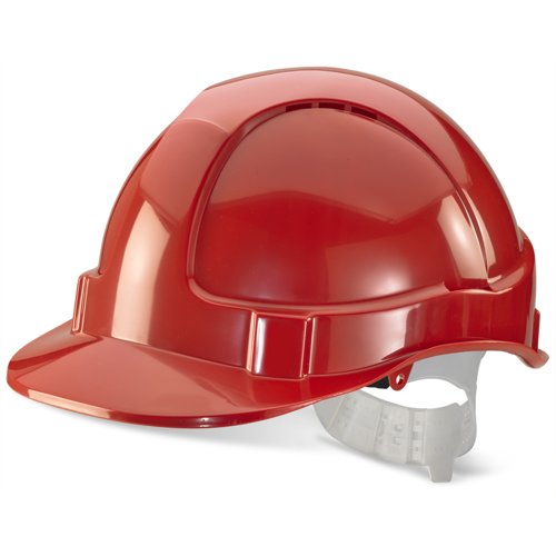 Beeswift Economy Vented Safety Helmet Red BBEVSHOR