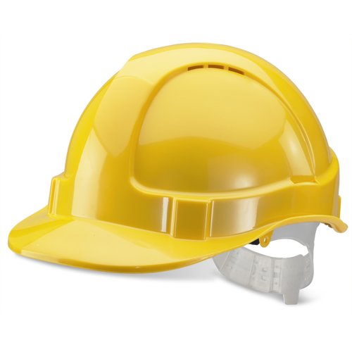 Beeswift Economy Vented Safety Helmet Yellow BBEVSHRE