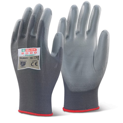 Beeswift PU Coated Gloves Small Grey PUGGYS