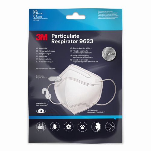 3M 9623 Particulate Respirator (Pack 3) 9623