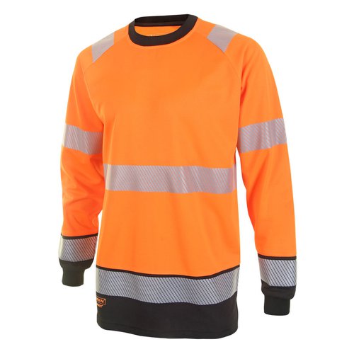 Beeswift Two-Tone High-Visibility Long Sleeve T-Shirt Orange/Black (Size S-4XL) HVTT005ORBL
