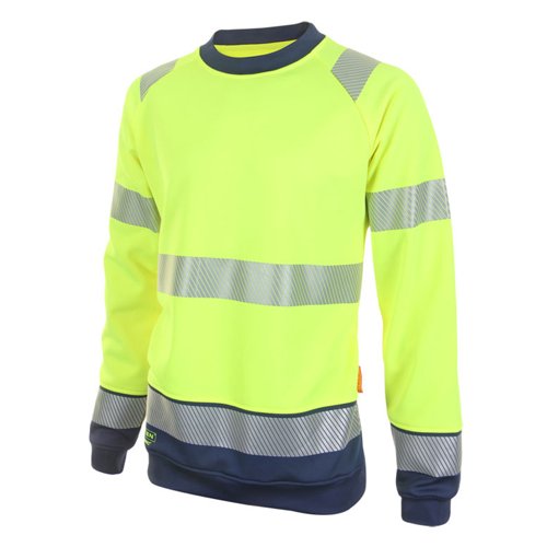 Beeswift Two-Tone High-Visibility Sweatshirt Saturn Yellow/Navy Blue XL HVTT020SYNXL