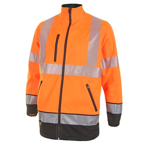 Beeswift Two-Tone High-Visibility Soft Shell Jacket Orange/Black (Size S-4XL) HVTT040ORBL