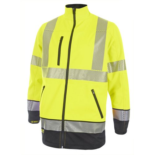 Beeswift Two-Tone High-Visibility Soft Shell Jacket Saturn Yellow/Navy Blue (Size S-4XL) HVTT040SYN