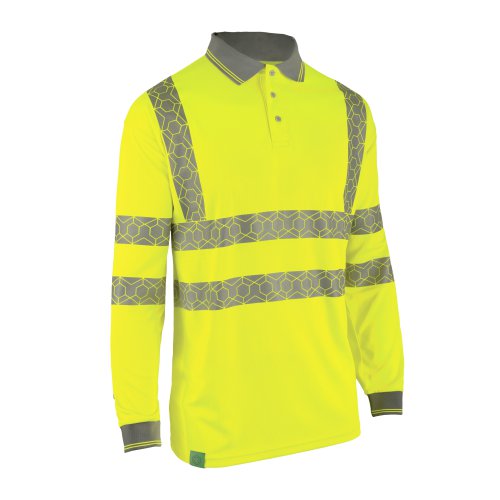 Beeswift Envirowear High-Visibility Long Sleeve Polo-Shirt Saturn Yellow (Size S-5XL) EWCPKLSSY