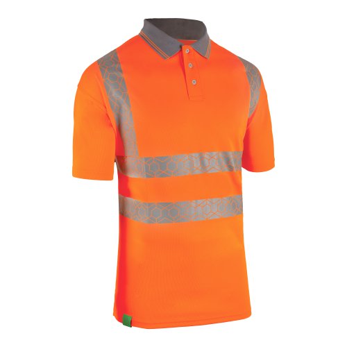 Beeswift Envirowear High-Visibility Short Sleeve Polo-Shirt Orange Small EWCPKSSORS