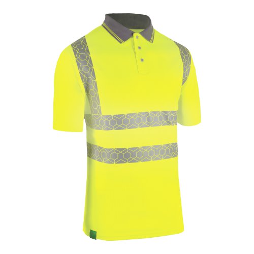 Beeswift Envirowear High-Visibility Short Sleeve Polo-Shirt Saturn Yellow 2XL EWCPKSSSYXXL