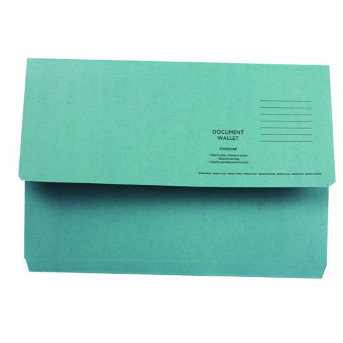 Half Flap Document Wallet Foolscap Blue 250gsm (Pack 50)