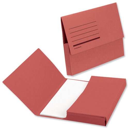 Half Flap Document Wallet Foolscap Red 285gm