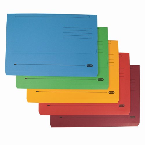 Elba Strongline Document Wallets Foolscap Assorted Colours (Pack 25) 100090138