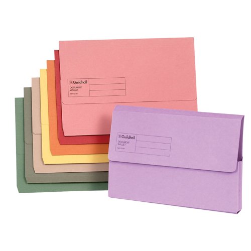 Guildhall Document Wallet Foolscap Assorted (Pack 50) GDW1-AST