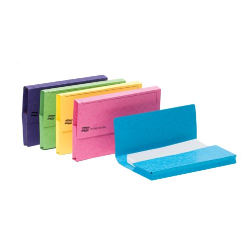 Exacompta Europa Pocket Wallet Foolscap Assorted Colours C (Pack 25) 3156Z