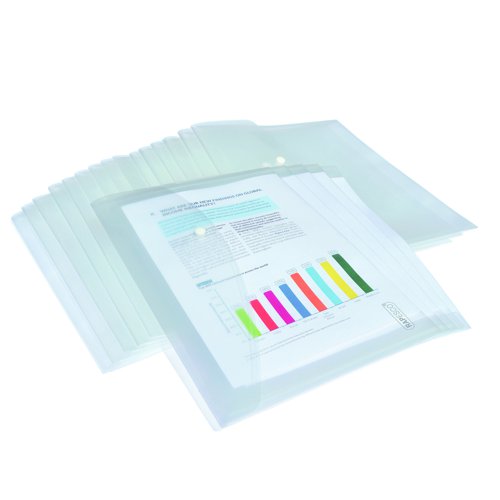 Rapesco Popper Wallet Foolscap Clear 1496