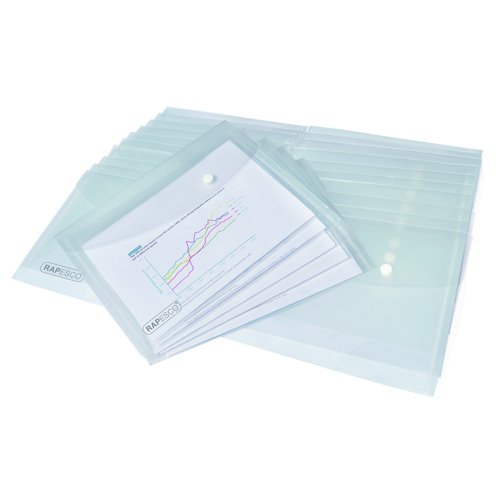 Rapesco Popper Wallet A5 Clear 1500