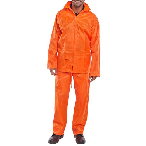 Beeswift Nylon B-Dri Weatherpoof Suit Orange (Size S-5XL) NBDSOR