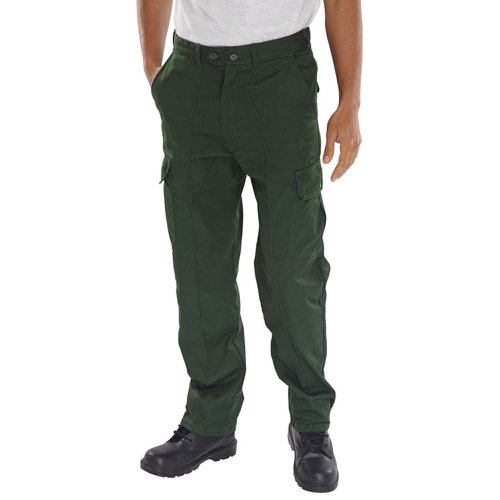 Beeswift Polycotton Drivers Trousers Bottle Green (Size 30-48in) PCTHWBG