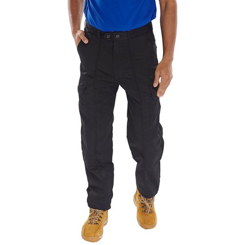 Beeswift Polycotton Drivers Trousers Black (Size 28-52in) PCTHWBL