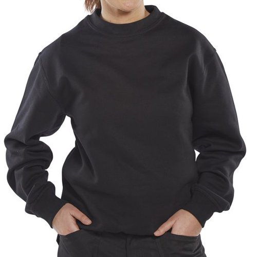 Beeswift Polycotton Sweatshirt Black (Size S-4XL) CLPCSBL