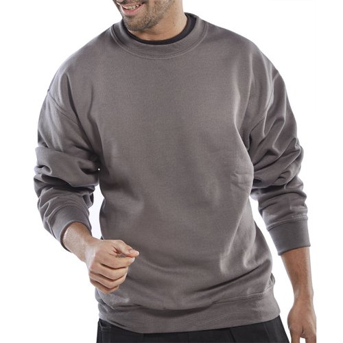 Beeswift Polycotton Sweatshirt Grey (Size S-4XL) CLPCSGY