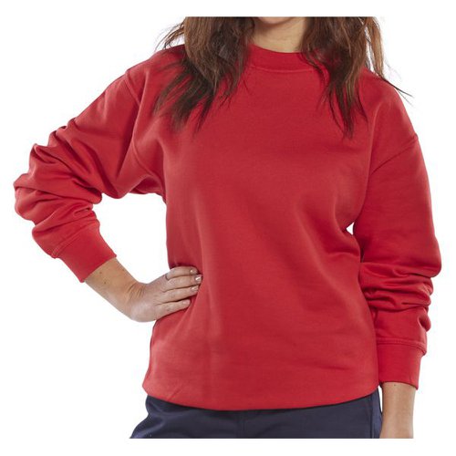 Beeswift Polycotton Sweatshirt Red (Size S-3XL) CLPCSRE