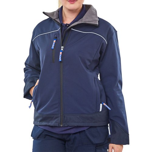 Beeswift Ladies Soft Shell Jacket Navy Blue (Size XS-XXL) LSSJN