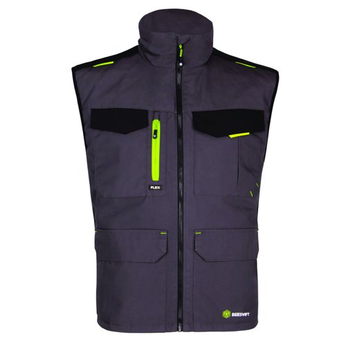 Beeswift Flex Workwear Two-Tone Gilet Grey/Black 3XL SFBWGYBL3XL
