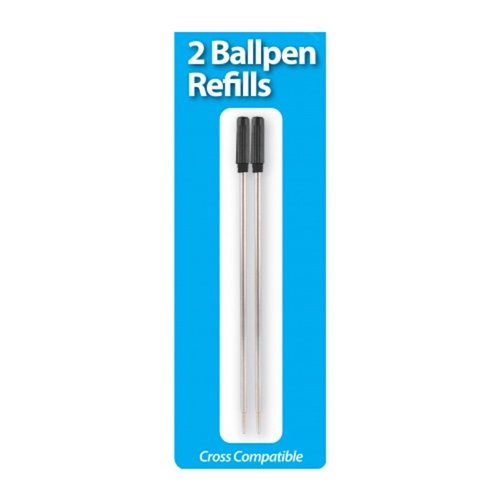 Ball Point Pen Refill Medium Black Suitable for Cross Type Pens (Pack 2)