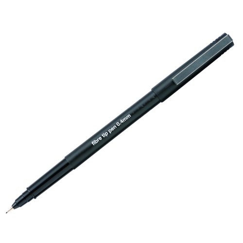 Fibre Tip Fineliner Pen Black (Pack 12)