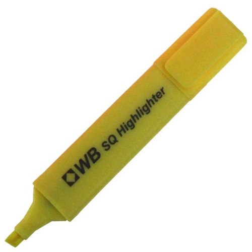 Square Highlighter Pen Yellow (Pack 10)