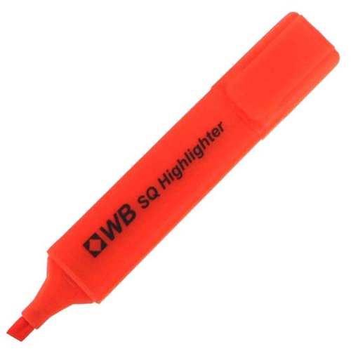 Square Highlighter Pen Orange (Pack 10)