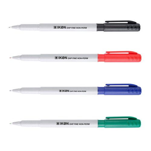 Non-Permanent Marker Pens Fine Assorted (Pack 4)