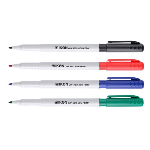 Non-Permanent Marker Pens Medium Assorted (Pack 4)
