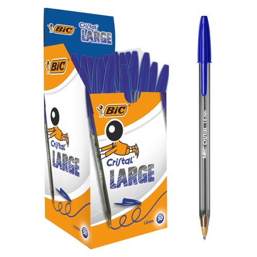 BIC Cristal Large Ballpoint Pen Blue 880656