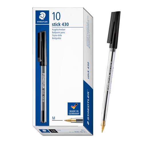 STAEDTLER 430 Stickpen Medium Tip Black 430-M9