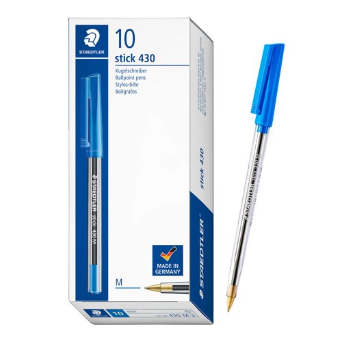 STAEDTLER 430 Stickpen Medium Tip Blue 430-M3
