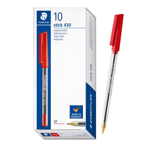 STAEDTLER 430 Stickpen Medium Tip Red 430-M2