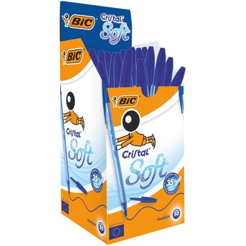BIC Cristal Soft Ballpoint Pen Medium Blue 951434