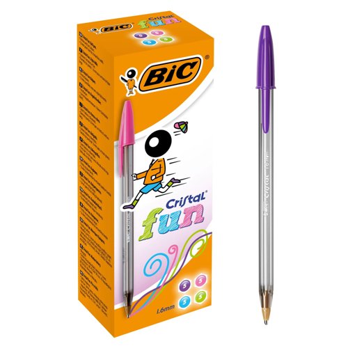 BIC Cristal Fun Large Ballpoint Pen Assorted (Pack 20) 895793