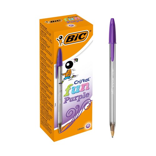 BIC Cristal Fun Large Ballpoint Pen Purple 929055