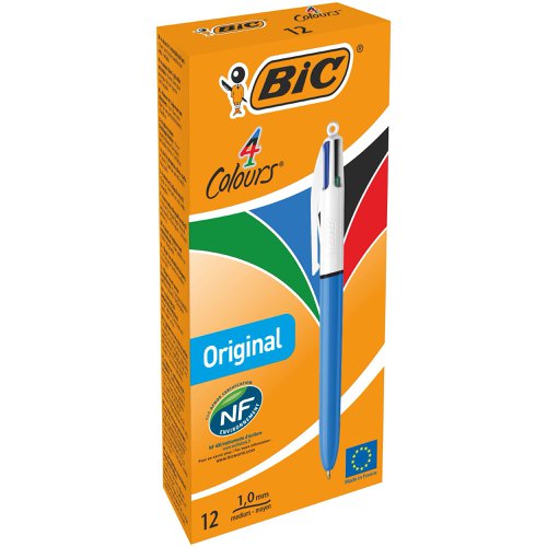 BIC 4-Colours Original Ballpoint Pen (2x12) 801868 + Bic Cristal Black (50)