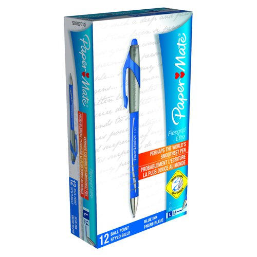 Paper Mate FlexGrip Elite Retractable Ballpoint Pen Blue S0767610