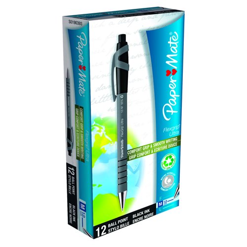 Paper Mate FlexGrip Retractable Ballpoint Pen Medium Black S0190393