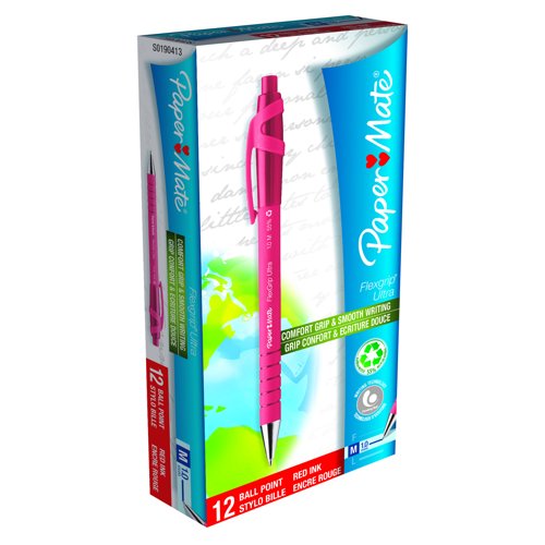 Paper Mate FlexGrip Retractable Ballpoint Pen Medium Red S0190413