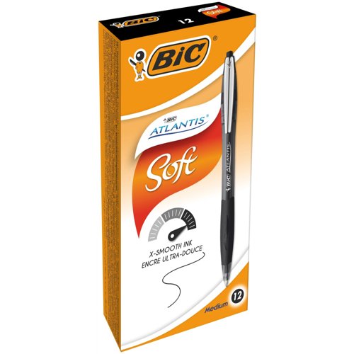 BIC Atlantis Soft Ballpoint Pen 1.0mm Black 9021332